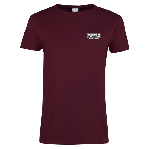 Womens Maroon Short Sleeve Tee-Kaeser w tagline