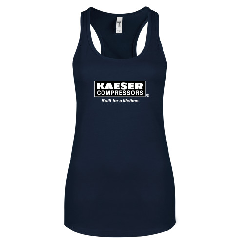 Next Level Womens Navy Racerback Tank -Kaeser w tagline