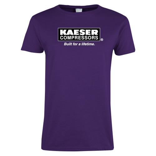 Womens Purple Short Sleeve Tee-Kaeser w tagline