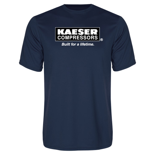 Navy Performance Tee-Kaeser w tagline