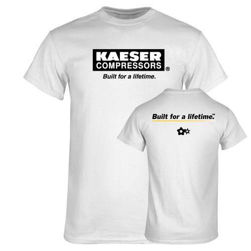 White T Shirt-Kaeser w tagline