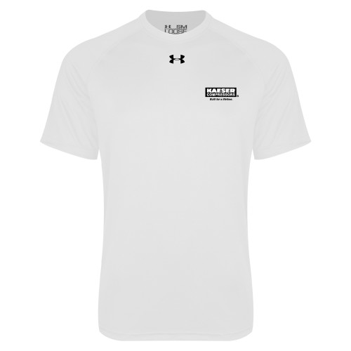Under Armour White Tech Tee-Kaeser w tagline