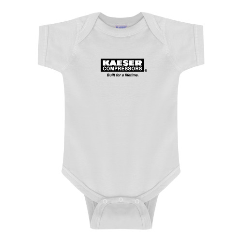 White Infant Onesie-Kaeser w tagline