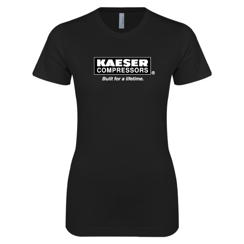 Next Level Womens Black Boyfriend Tee-Kaeser w tagline