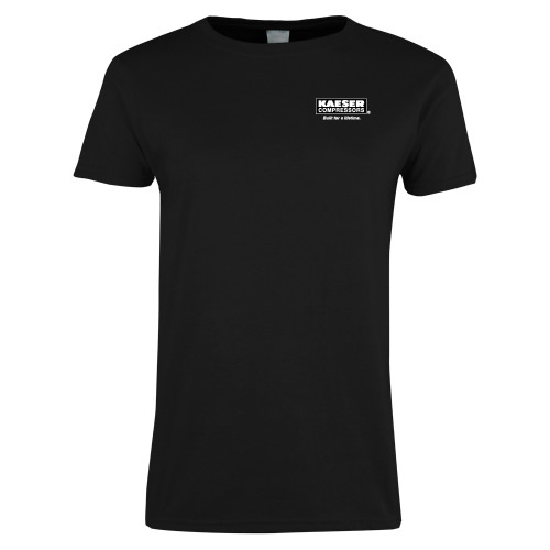 Womens Black Short Sleeve Tee-Kaeser w tagline