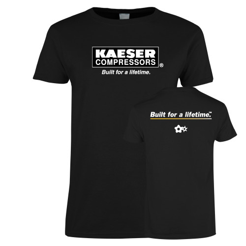 Womens Black Short Sleeve Tee-Kaeser w tagline