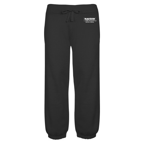 ENZA Womens Black Banded Fleece Capri-Kaeser w tagline
