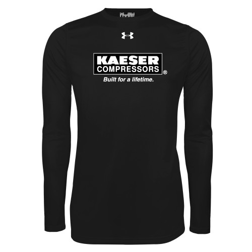 Under Armour Black Long Sleeve Tech Tee-Kaeser w tagline