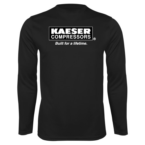 Black Performance Long Sleeve Shirt-Kaeser w tagline