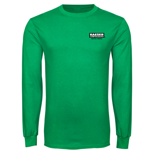 Kelly Green Long Sleeve T Shirt-Kaeser w tagline