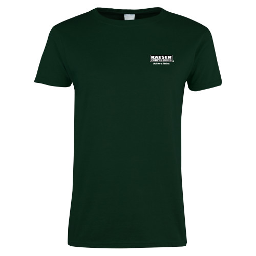 Womens Dark Green Short Sleeve Tee-Kaeser w tagline