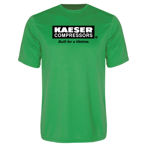 Kelly Green Performance Tee-Kaeser w tagline