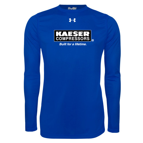Under Armour Royal Long Sleeve Tech Tee-Kaeser w tagline