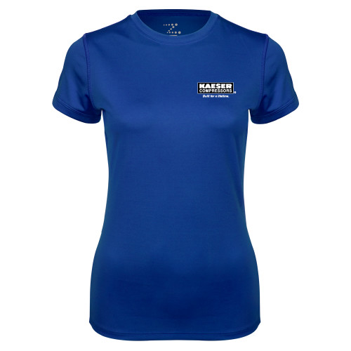 Womens Royal Performance Tee-Kaeser w tagline