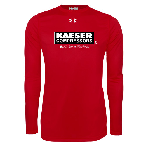 Under Armour Red Long Sleeve Tech Tee-Kaeser w tagline