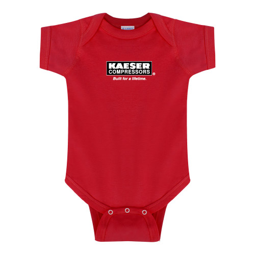 Red Infant Onesie-Kaeser w tagline