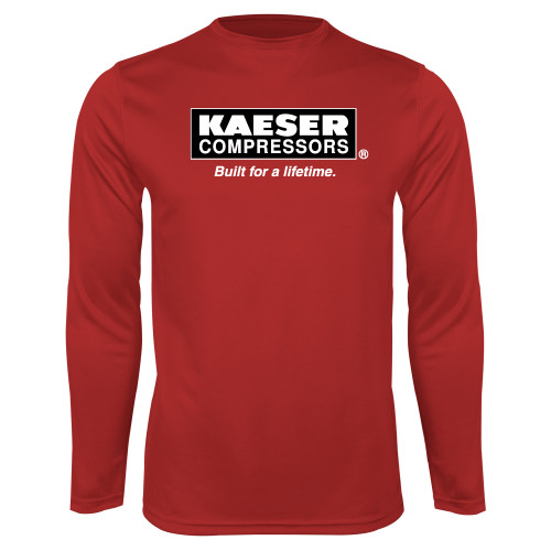 Red Performance Long Sleeve Shirt-Kaeser w tagline