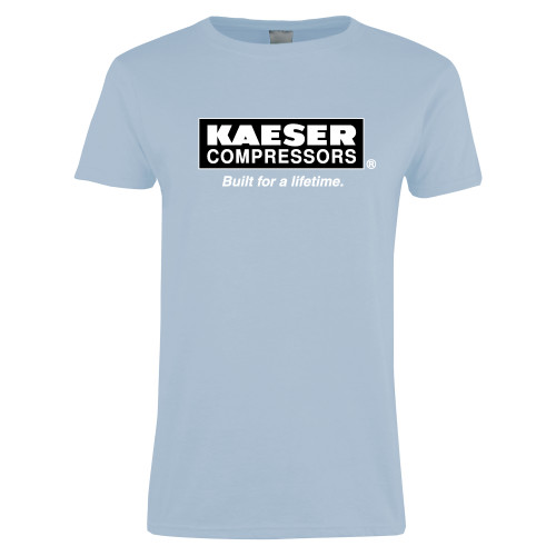 Womens Light Blue Short Sleeve Tee-Kaeser w tagline