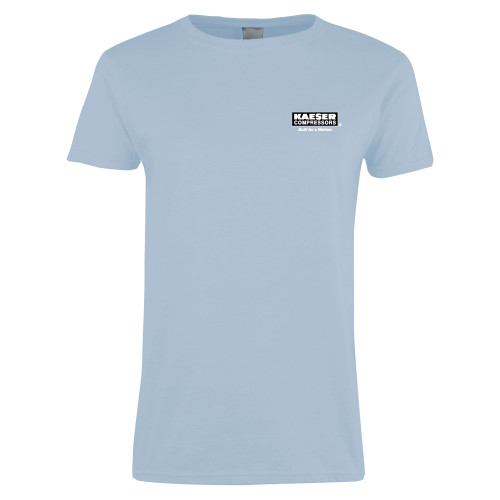 Womens Light Blue Short Sleeve Tee-Kaeser w tagline
