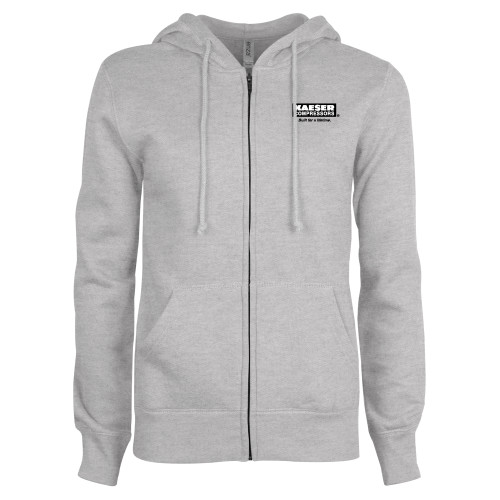 ENZA Womens Grey Fleece Full Zip Hoodie-Kaeser w tagline