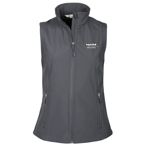 Womens Charcoal Core Softshell Vest-Kaeser w tagline