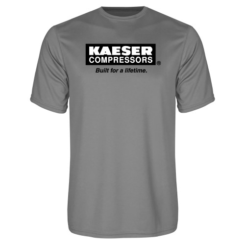 Grey Concrete Performance Tee-Kaeser w tagline
