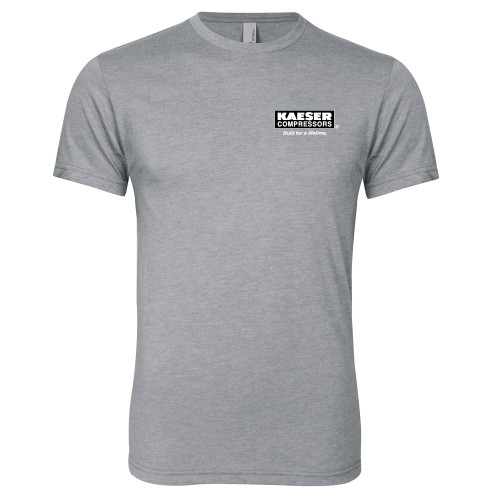 Next Level Heather Grey Triblend Tee-Kaeser w tagline