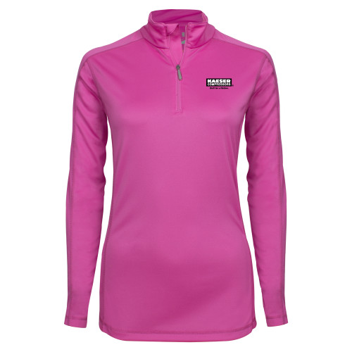 Syntrel Womens Raspberry Interlock 1/4 Zip-Kaeser w tagline