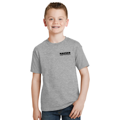 Youth Grey T Shirt-Kaeser w tagline