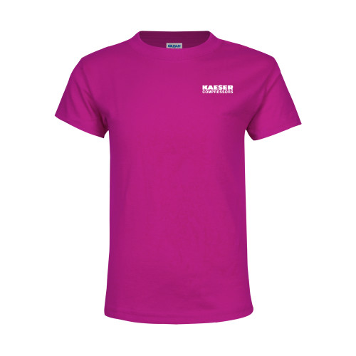 Youth Hot Pink T Shirt-Kaeser w tagline