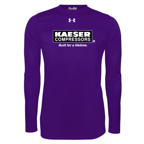 Under Armour Purple Long Sleeve Tech Tee-Kaeser w tagline