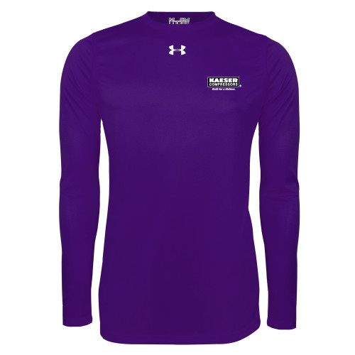 Under Armour Purple Long Sleeve Tech Tee-Kaeser w tagline