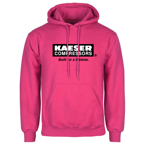 Womens Fuchsia Fleece Hoodie-Kaeser w tagline