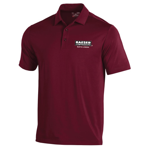 Under Armour Maroon T2 Performance Polo-Kaeser w tagline