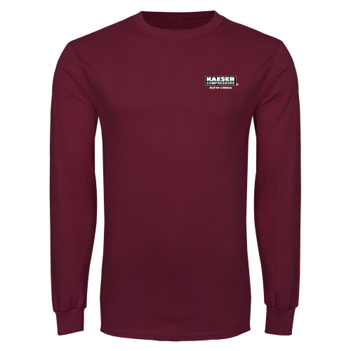 Maroon Long Sleeve T-Shirt-Kaeser w tagline