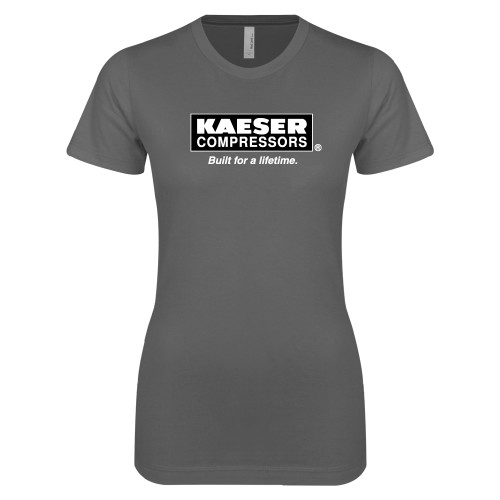 Next Level Womens Charcoal Boyfriend Tee-Kaeser w tagline