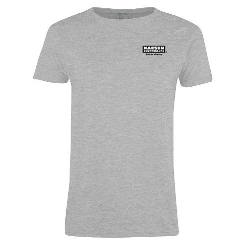 Womens Grey Short Sleeve Tee-Kaeser w tagline