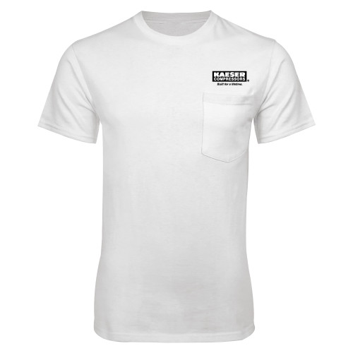 White T-Shirt w/Pocket-Kaeser w tagline