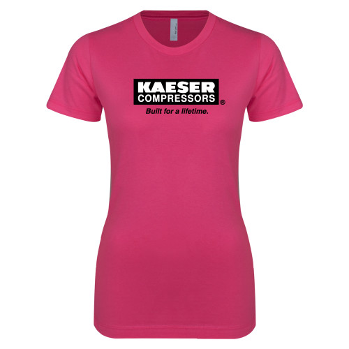 Next Level Womens Fuchsia Boyfriend Tee-Kaeser w tagline