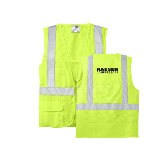 Safety Yellow ANSI 107 Class 2 Safety Vest-Kaeser Compressors