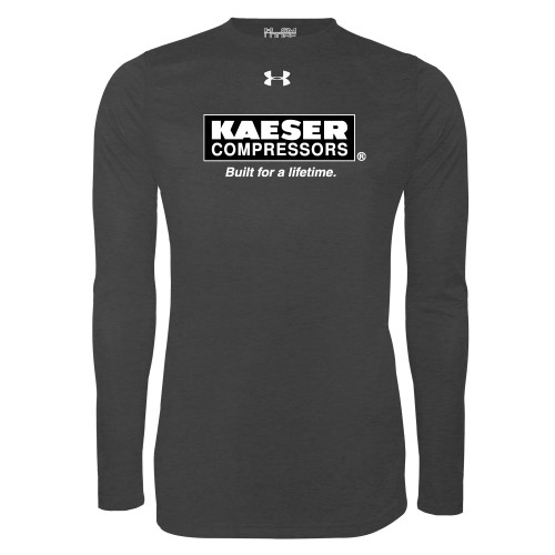 Under Armour Carbon Heather Long Sleeve Tech Tee-Kaeser w tagline