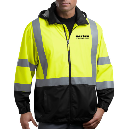 Safety Yellow ANSI 107 Class 3 Safety Windbreaker-Kaeser Compressors