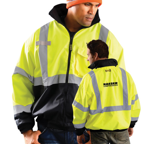 Safety Yellow ANSI 107 Class 3 Bomber Jacket-Kaeser Compressors