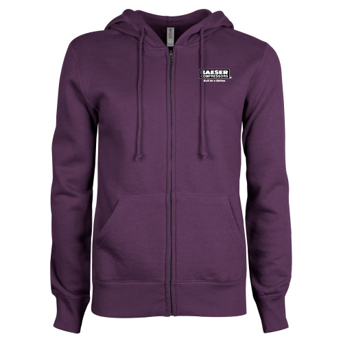 ENZA Womens Purple Fleece Full Zip Hoodie-Kaeser w tagline