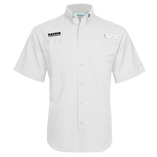 Columbia White Tamiami Performance Short Sleeve Shirt-Kaeser Compressors