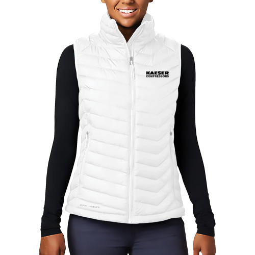 Columbia Womens White Powder Lite Vest-Kaeser Compressors