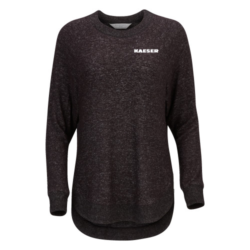 Boxercraft Womens Black Heather Cuddle Oversized Crew-Kaeser