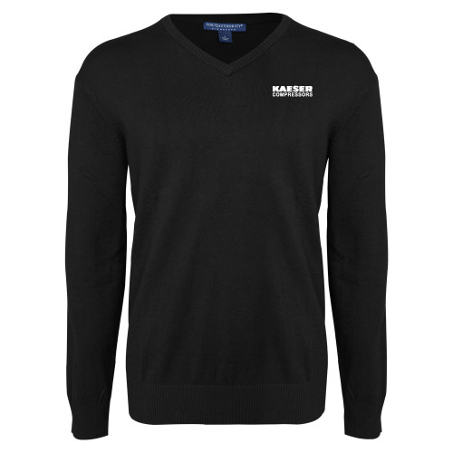 Black VNeck Sweater-Kaeser Compressors