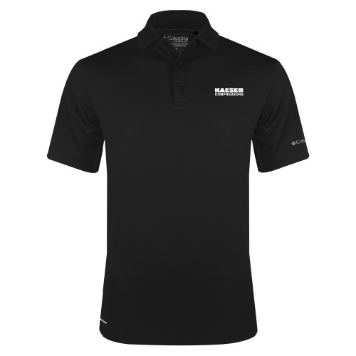 Columbia Black Omni Wick Drive Polo-Kaeser Compressors