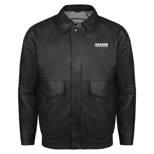 Black Buffed Bomber Jacket-Kaeser Compressors
